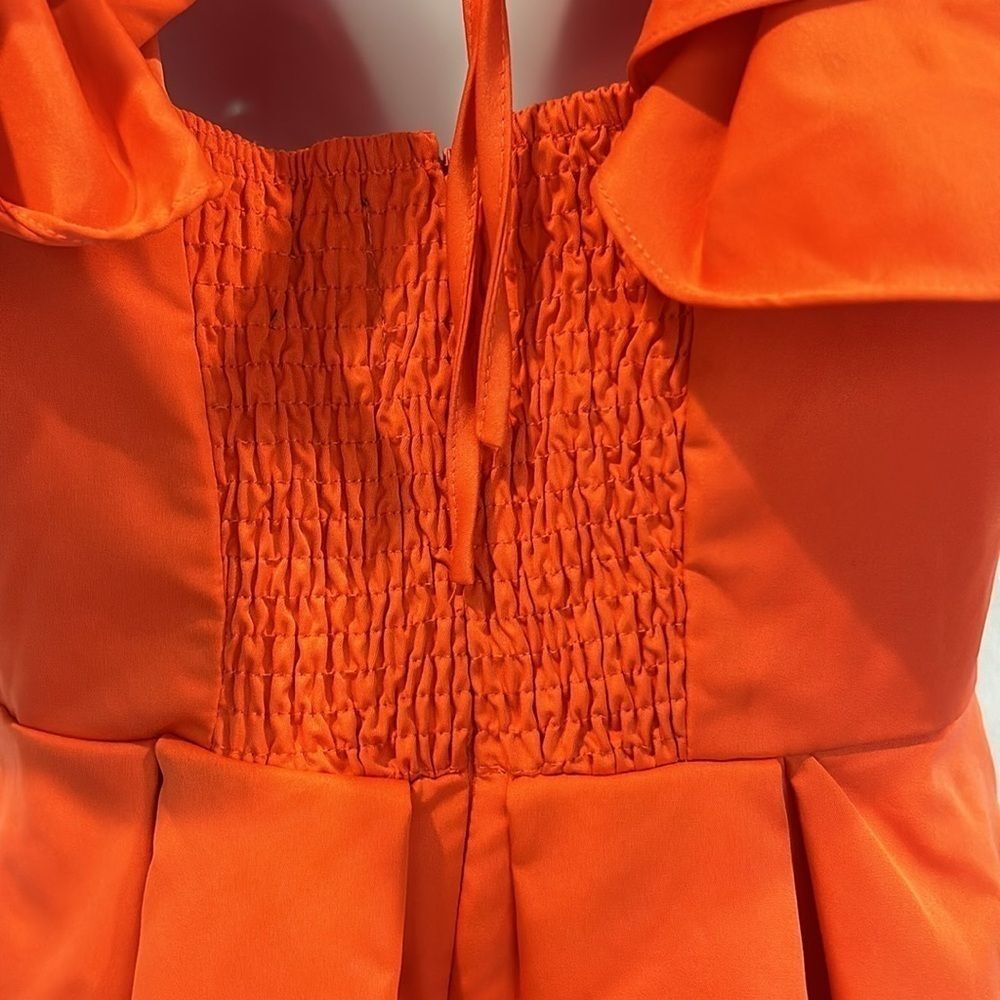 Do + Be Boutique Orange Ruffle Sleeve Dress - Picture 3 of 6